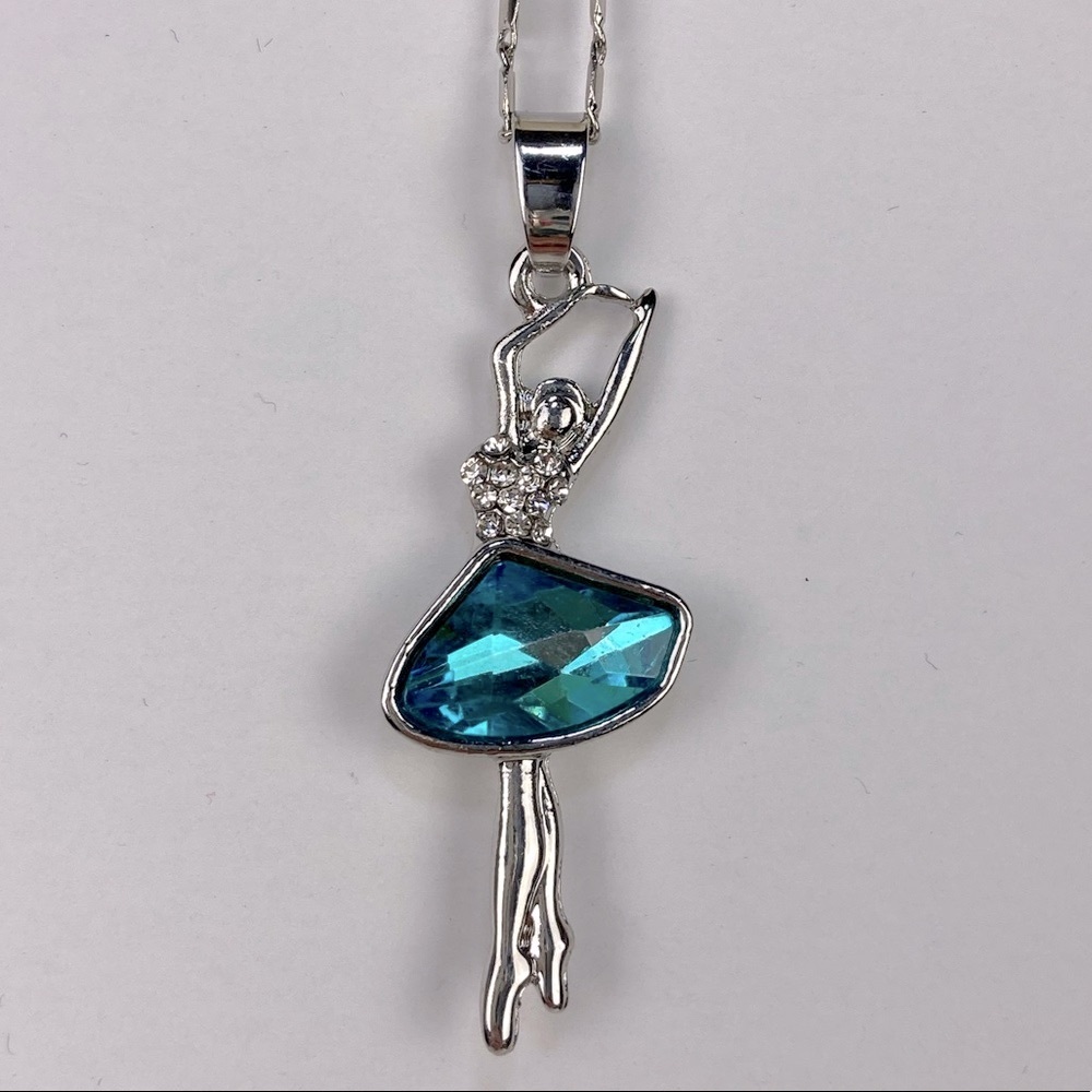 🆕 *Rare* Swan Lake Ballet Dancer Pendant Crystal Necklace - Picture 4 of 15